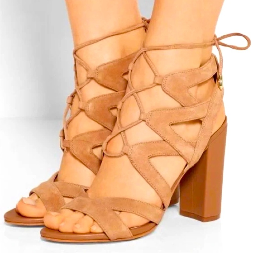 Sam Edelman Yardley Lace Up Heel in Tan